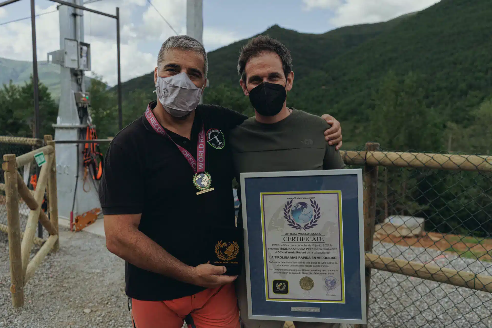 certificado de la tirolina mas rapida del mundo